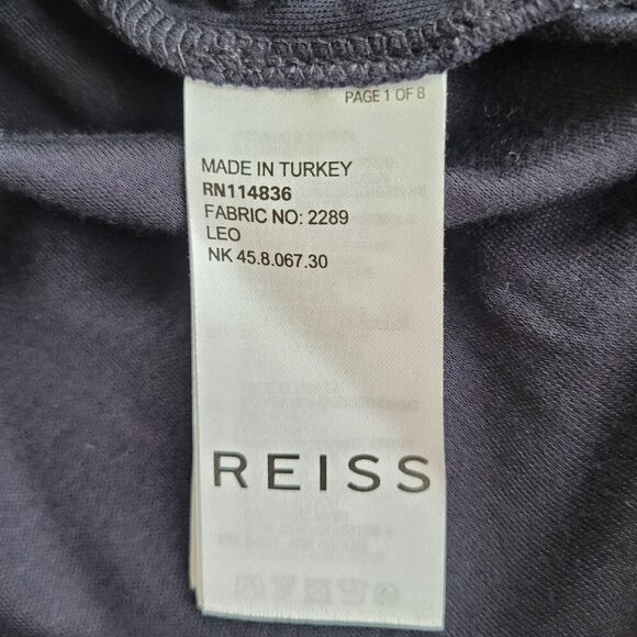 Reiss Black Viscose V-Neck T-Shirt XS EUC - Picture 4 of 10